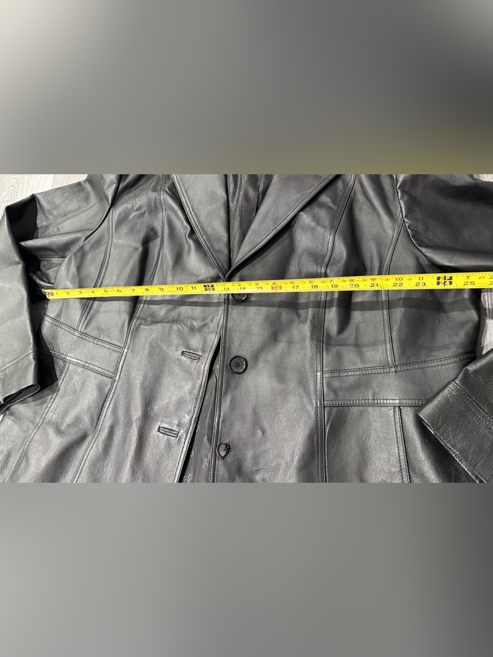 East 5th Womens Black Genuine Leather Button Front Lined Blazer Jacket 3X - Picture 6 of 11
